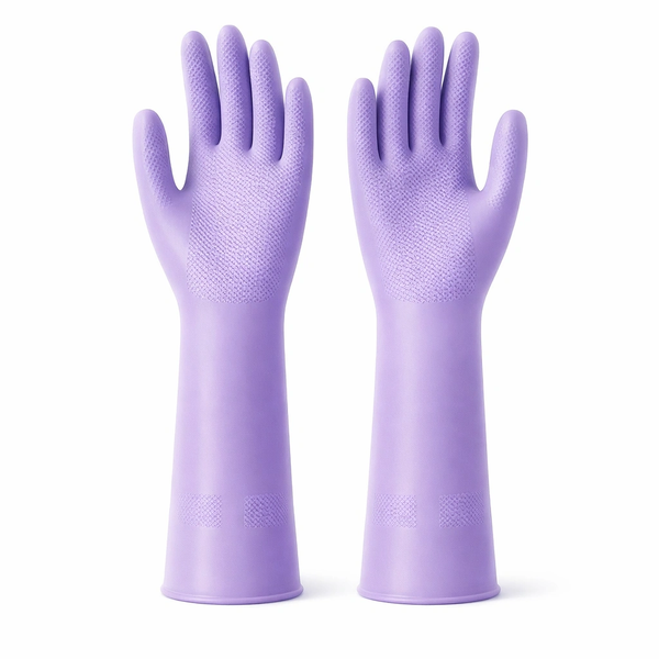 2 Piece - Soft Rubber Gloves - Purple