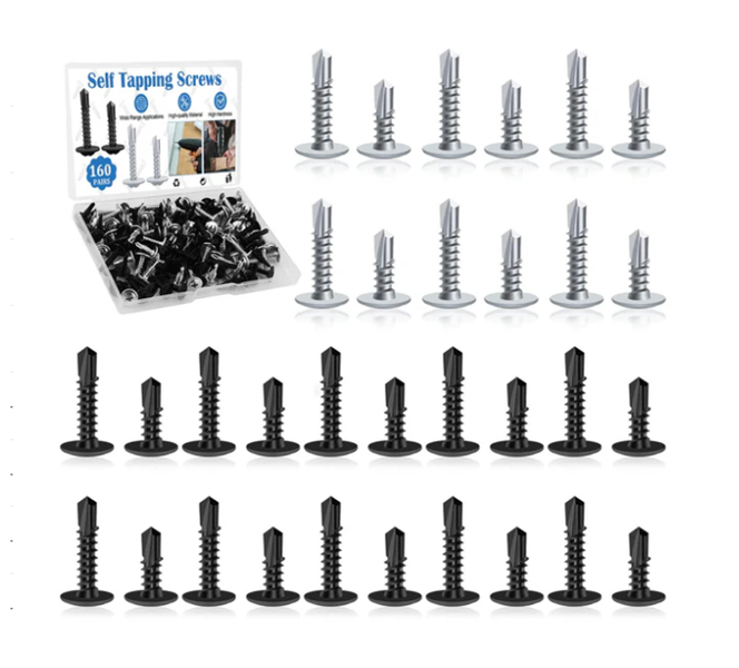 160 Piece Set Assorted Screws for Metal, Wood &amp; Plastic