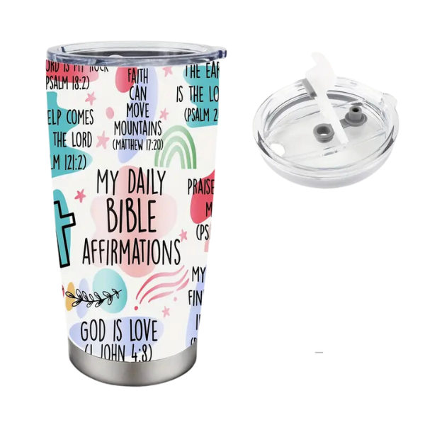 20oz Stainless Steel Tumbler - My Daily Bible Affirmations