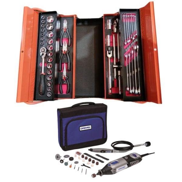 Fixman - 42 Piece Mechanic Tool Set/Toolbox and Dremel 4000 Multi-Tool