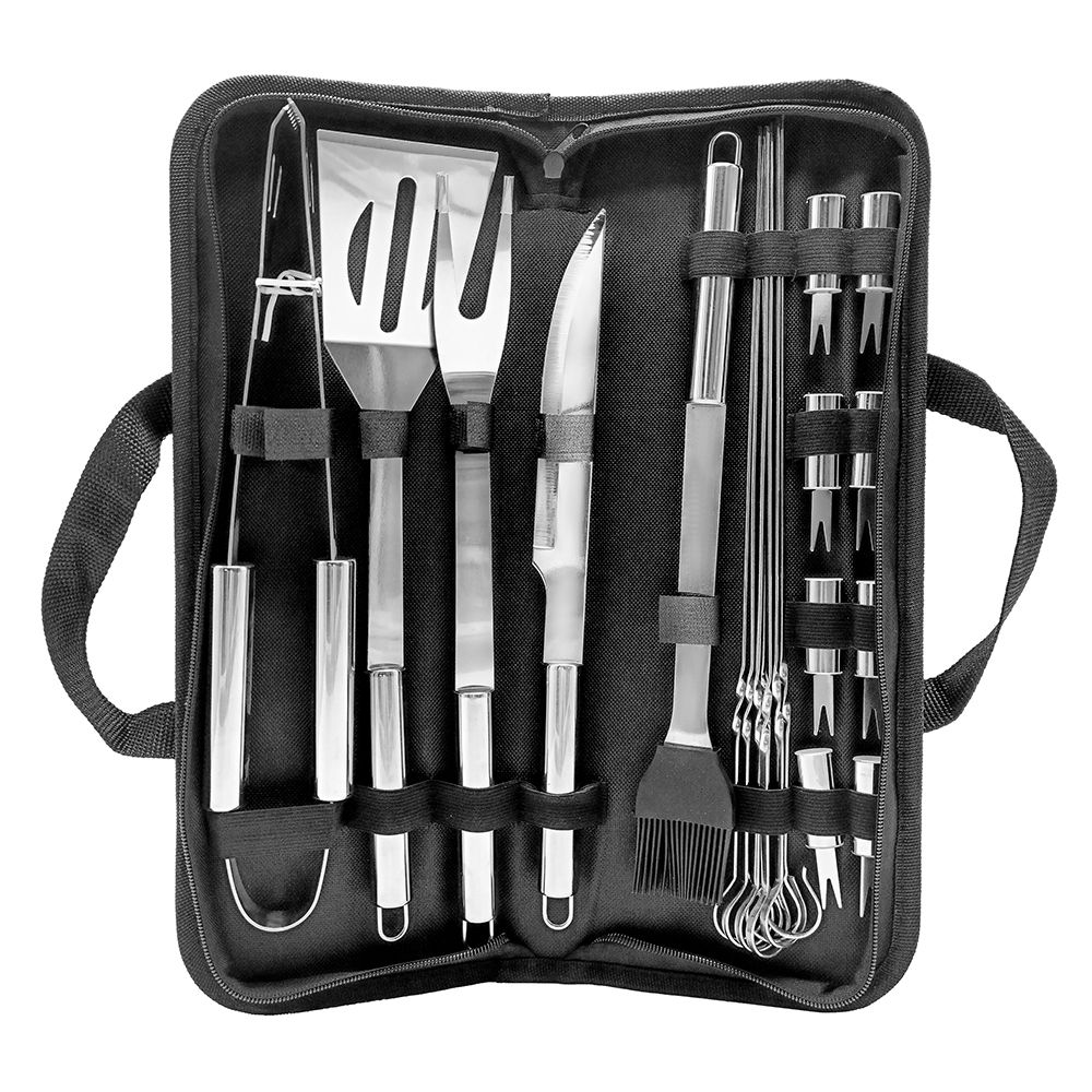 20 Piece Braai Utensil Set Stainless Steel Grill Accessories BBQ Tool