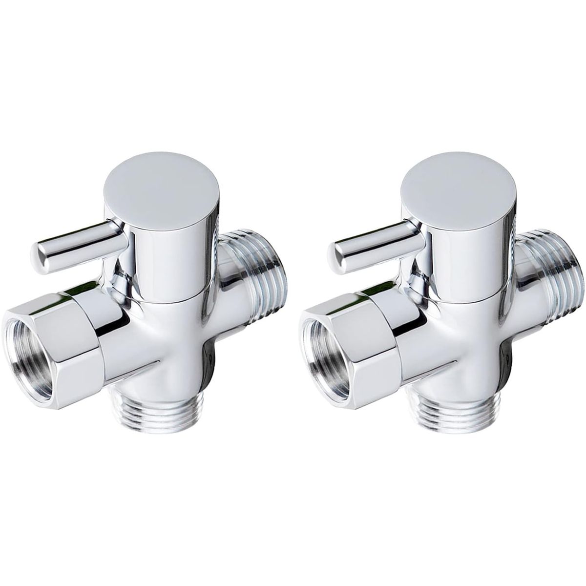 2PCS Solid Brass 3-way G1/2 Shower Diverter for Hand and Fixed Shower Head
