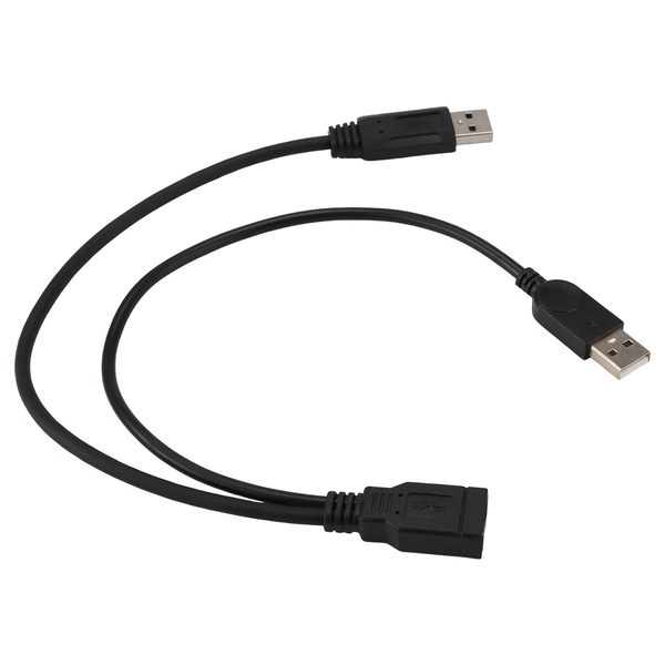 Black USB 3.0 Female to Dual USB Male Y Cable for 2.5 inch Hard Disk