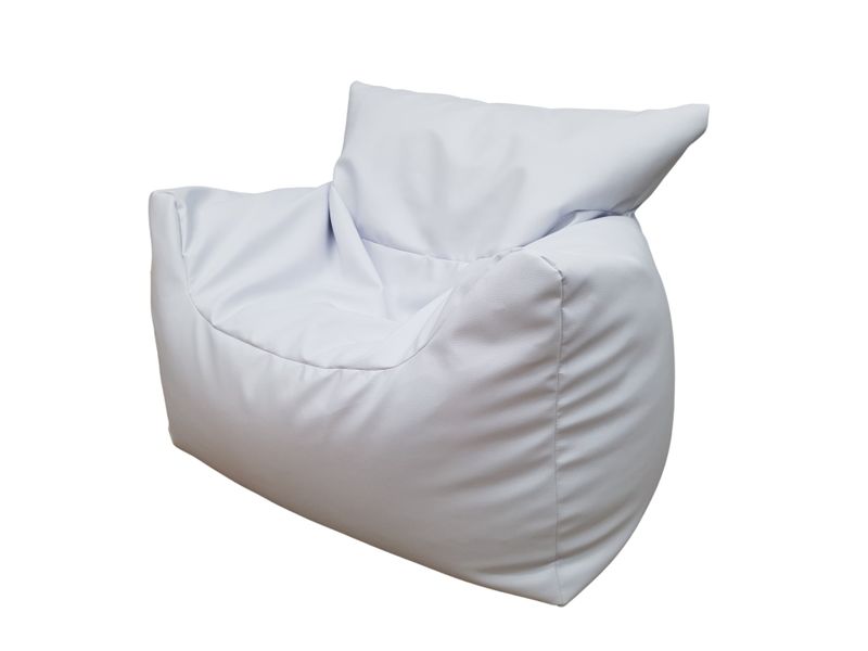 White Euro Leather Beanbag Chair