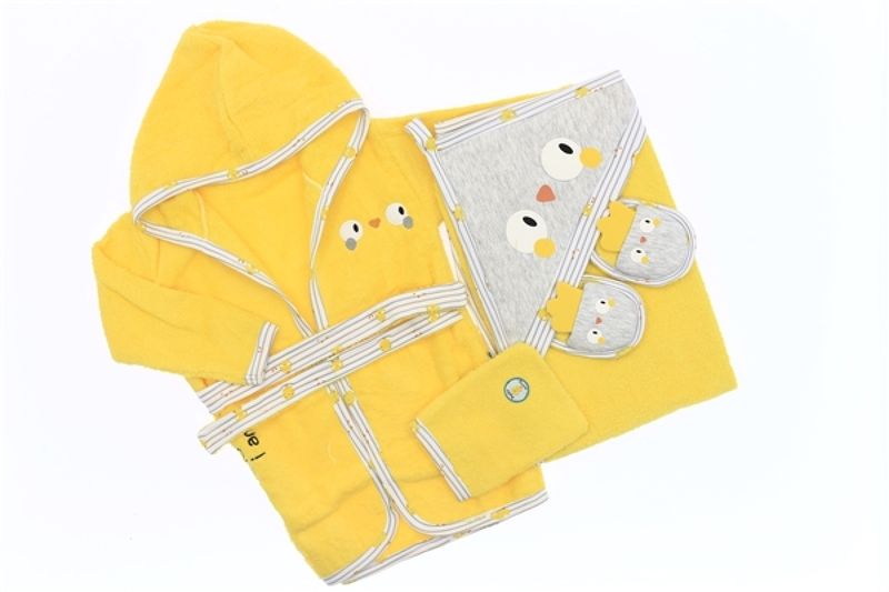 Ducky Cotton Fleece Bathrobe Set - 3-9months