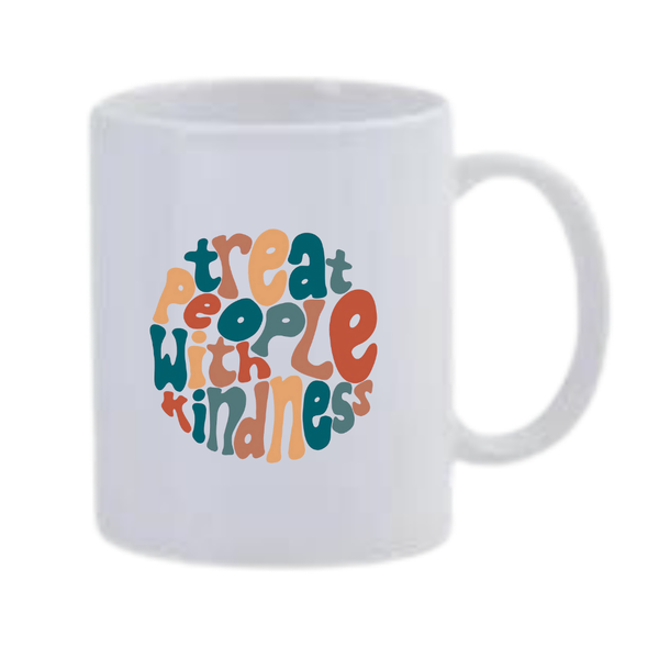 White Ceramic 350ml Mug - Treat People with Kindness 3