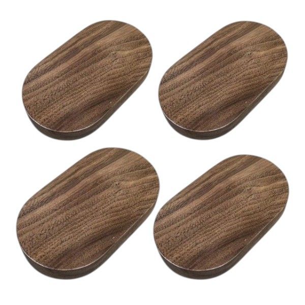 Wooden Oval Display Base - 4-Pack - Brown - 10 x 5 cm