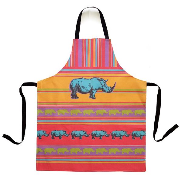 Rhino Stripe Multicolour Animal Apron 80x66cm