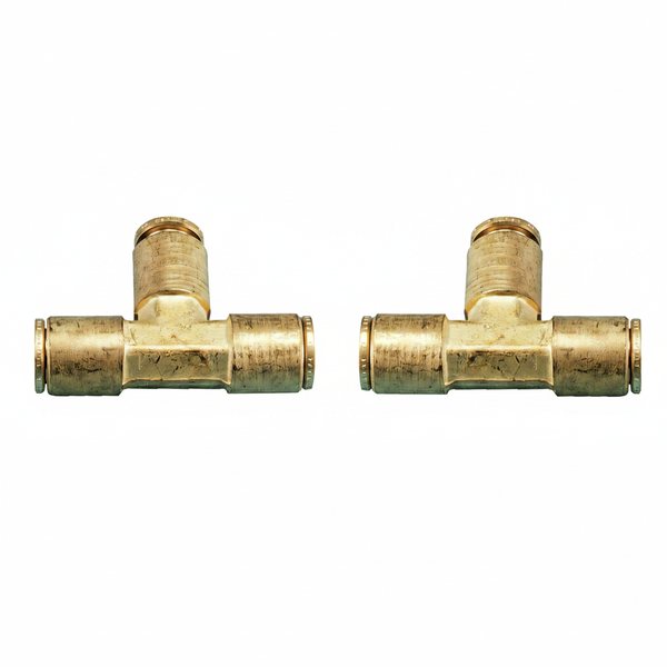 Orbit Brass 3/8 Inch Slip-Lok Tee for Outdoor Misting Systems - 2 Pack