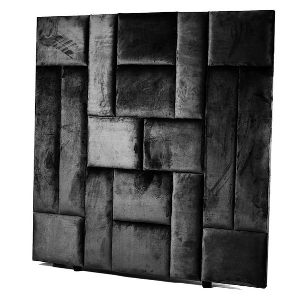 Multi-Panel Styled Headboard - Velvet (Black)