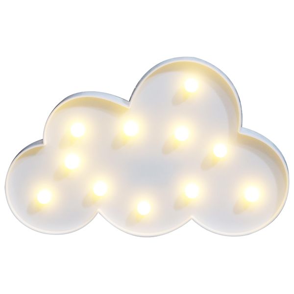 Cloud LED Night Light Battery Operated Wall Decor Kids Room Lamp 4 Colors