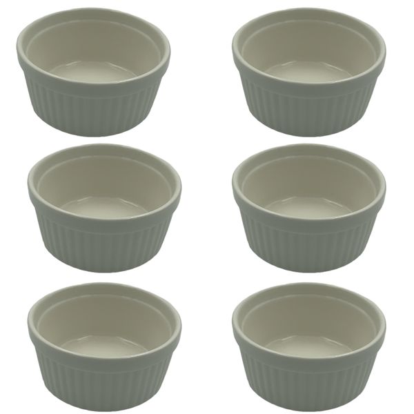 6 Piece Ramekin Porcelain Assorted Colors Essentals Collections 9x4.5cm