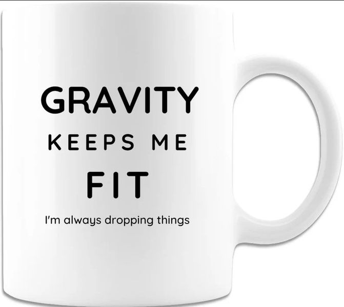 Gravity Keeps Me Fit Birthday Christmas Colleague Office Gift Mug