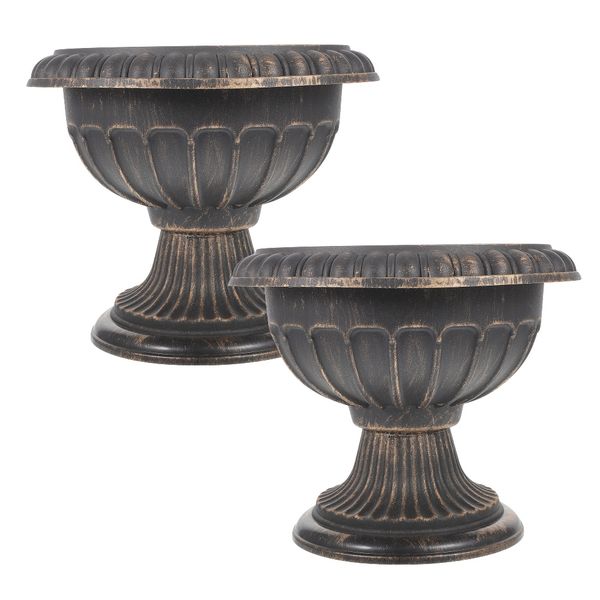 Garden Decor Outdoor Roman Style Flower Plastic Pot Plant (30cm) - 2 Piece