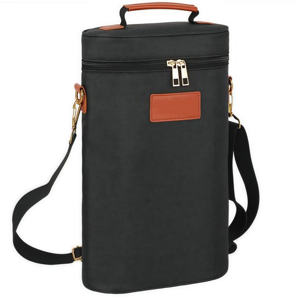 2 Bottle Wine Tote Carrier Leakproof Wine Cooler Bag Portable Wine Bag