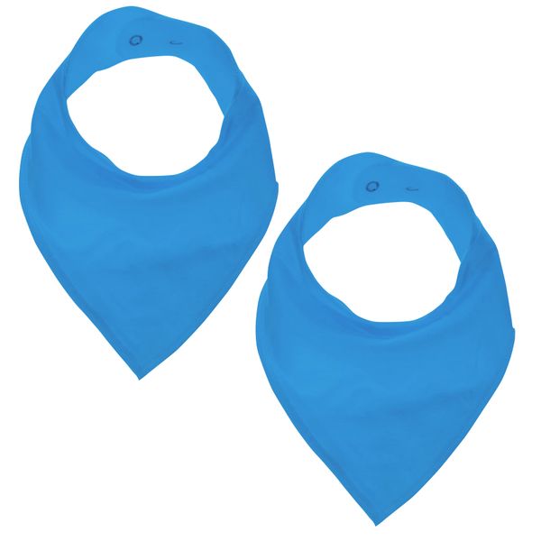 GingerBaby - Luxury Bandana Dribble Bib - Blue - 2 Pack