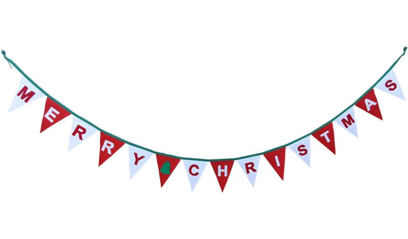 Bunting Merry Christmas Red &amp; White