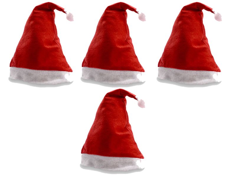 Nihao-4Pack Christmas Santa Hat