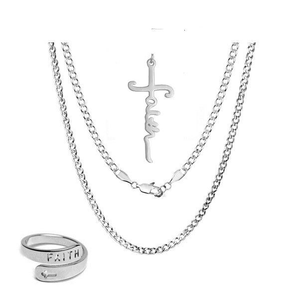 Faith pendant and adjustable faith and cross ring SSGS7 Shop Today. Get it Tomorrow