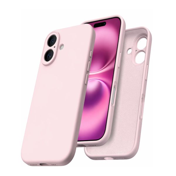 Soft Protective Silicone Back Case Compatible with Iphone 16- Pink