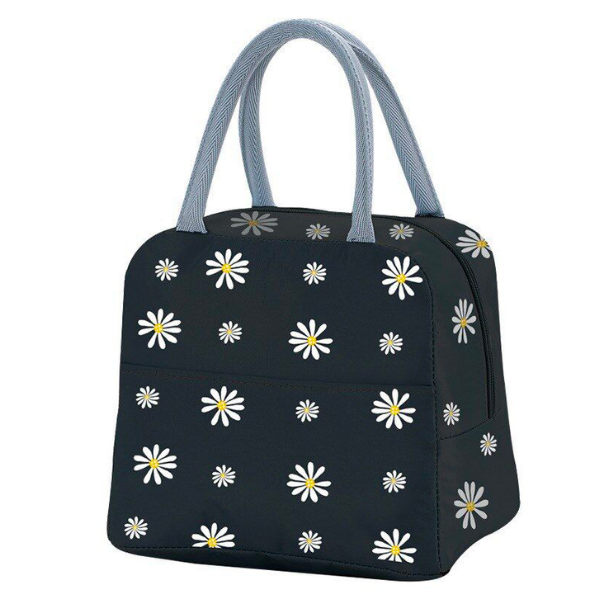 Black Daisy Lunch bag - Small