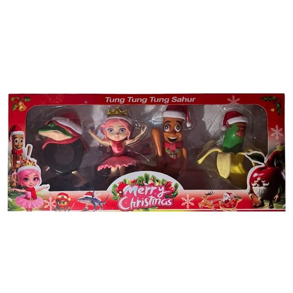 4-Pack Italian Brain Rot Figurines - Christmas Edition