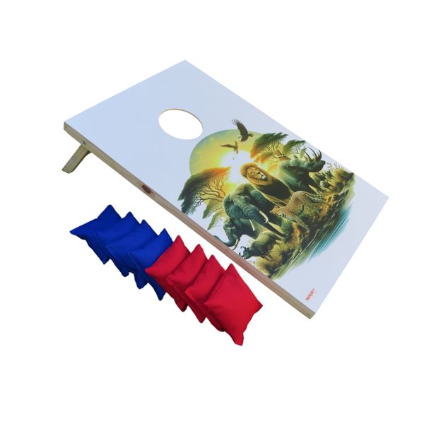 Trendify Giant Single Board Cornhole Game with 8 x Bean Bags - Big 5 Theme