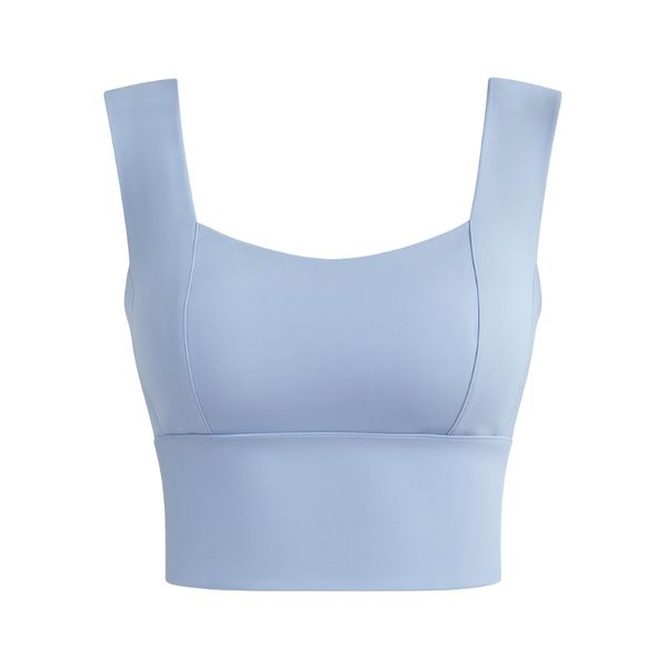 Women's Square-Neck Fixed-Pad Sports Bra - Blue