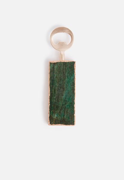 Agate Bottle Opener - Green and Rose Gold