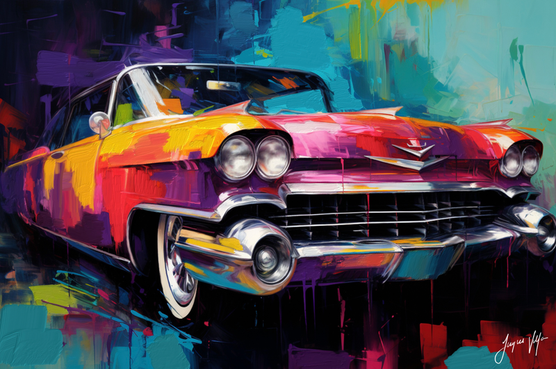 Canvas Wall Art:Abstract Vintage Car - Cadillac