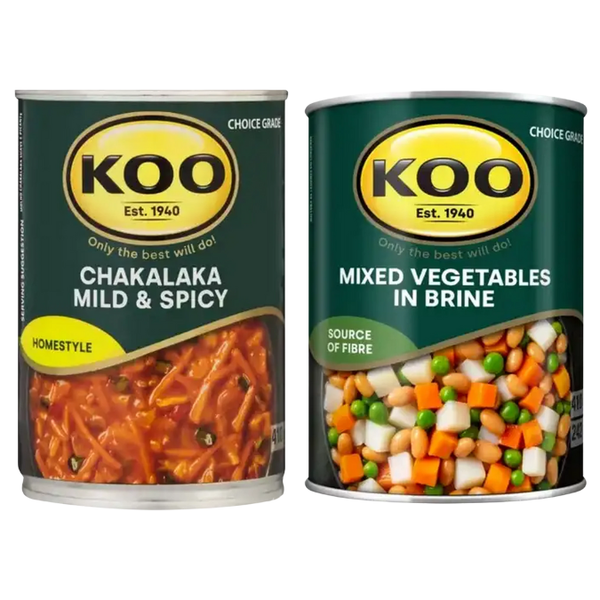 Koo Chakalaka Mild &amp; Spicy + Koo Mixed Vegetables in Brine