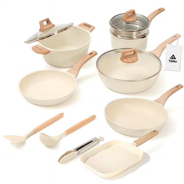 13Pc Premium Non-Toxic Home Kitchen Non-Stick Cookware Pan Pot Set