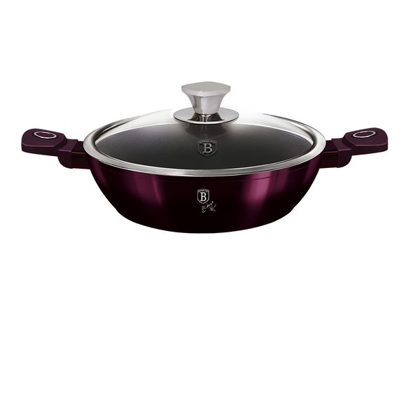 Berlinger Haus 28 cm Titan Coating Shallow Pot with Lid - Purple Eclipse
