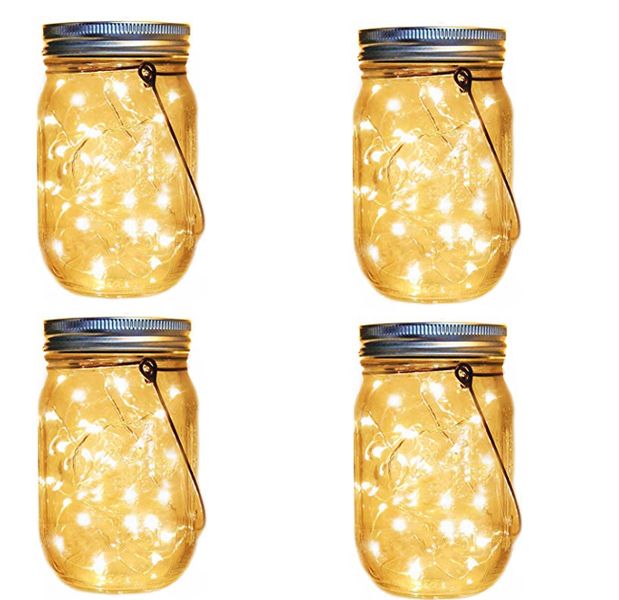 Jack Brown Solar Outdoor &amp; Indoor Jar Lights - Set of 4
