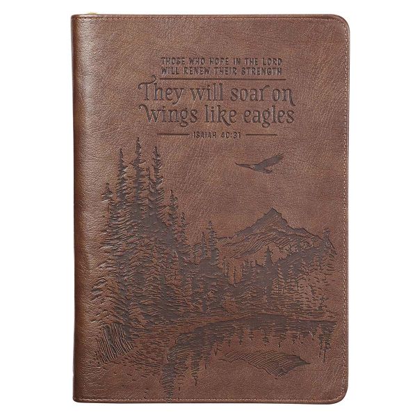 Faux Leather Journal With Zipped Closure - They Will Soar On Wings