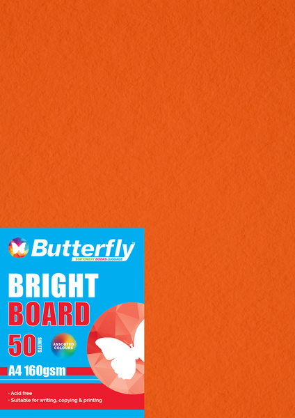 Butterfly A4 Bright Board 50s - Orange