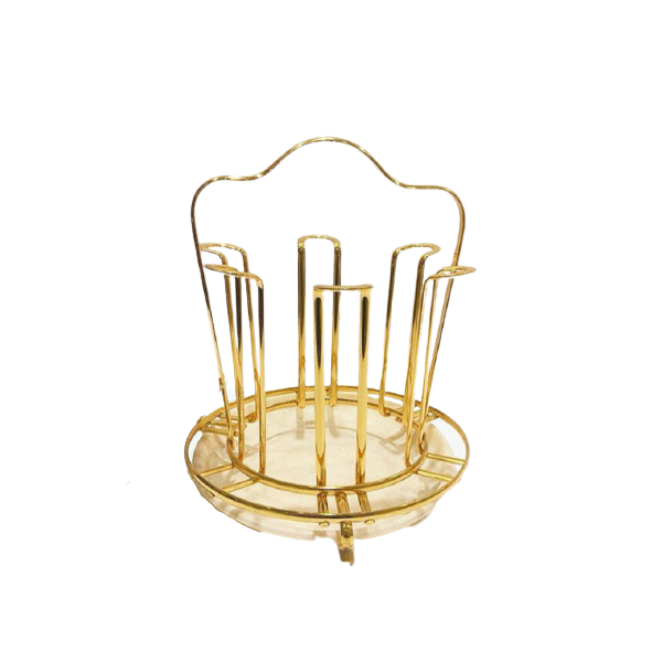 Luxury Stainless Steel Glass Rack Holder With Drip Plate