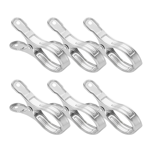 6Pcs Clothespins Row Cover Clips Stainless Steel Pool Towel Clips
