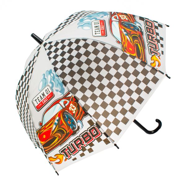 SQUIGGLE Boys Racer Kids Umbrella - Fun, Colorful &amp; Durable Rain Protection