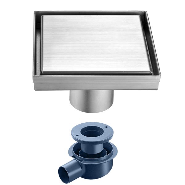 304 2 in 1 Flat &amp; Tile Insert Drain Cover, Insert Reversible Channel Drain