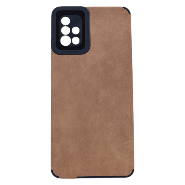 High Quality PU Leather Detail Phone Case Compatible with Samsung Galaxy S22 - Brown