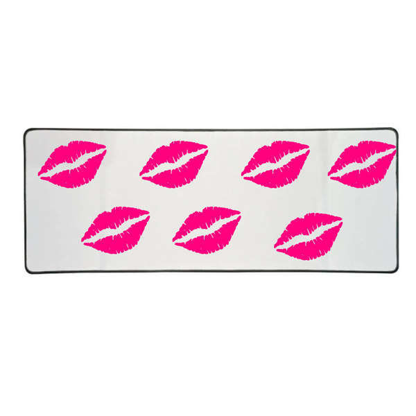 Katz Designs - Long Desk Mouse Pad - Lips