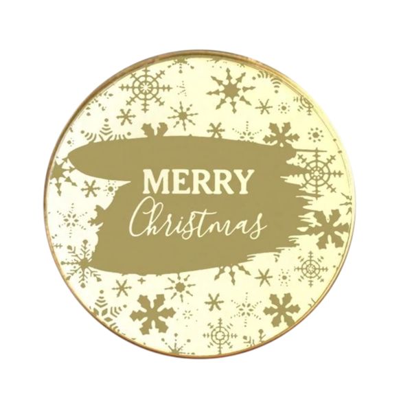 20-Piece Snowflake "Merry Christmas" Cupcake Discs - Gold