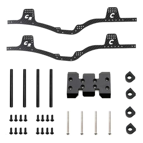 Lcg Carbon Fiber Chassis Kit Frame Rail Skid Plate Body Post Black