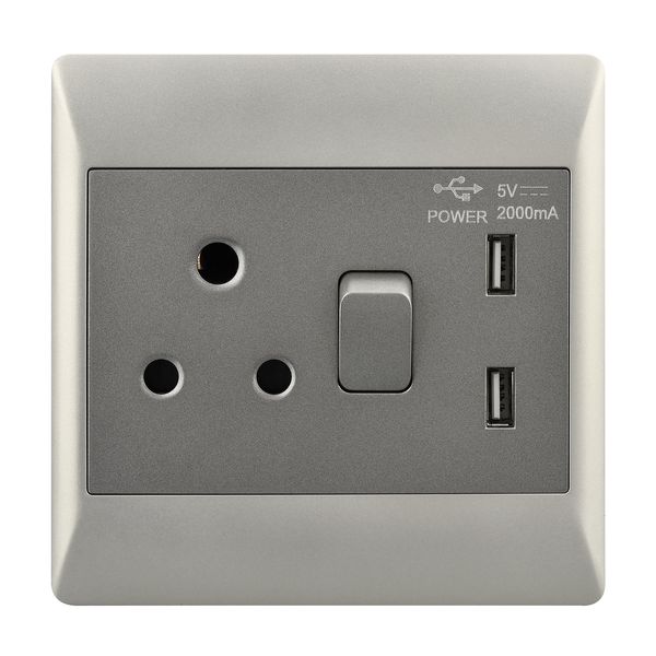 Bright Star 16 Amp Plug &amp; 2 USB Ports - Elegant Design &amp; High Durability