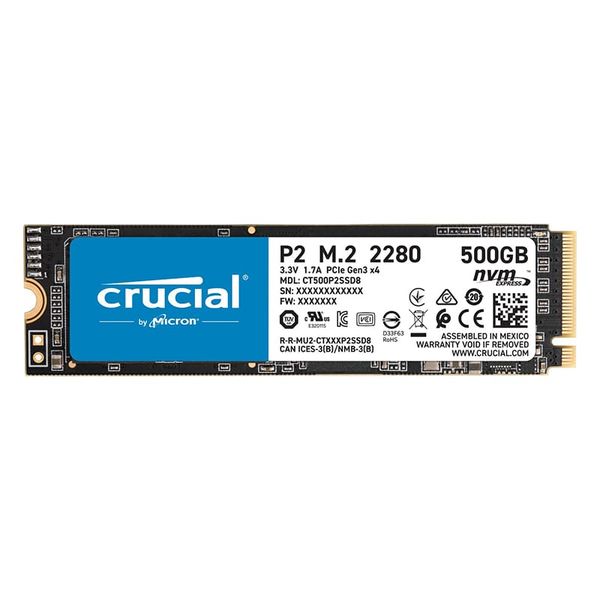 Crucial P2 500GB PCIE NVME M.2 SSD - Black