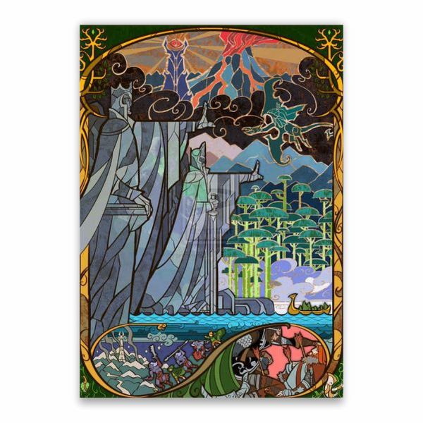 Pass Of Argonath Cartoon Poster - A1
