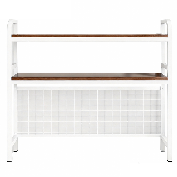 115x20cm Desktop Hutch Bookshelf,Desktop Bookshelf Table Mesh Storage Area