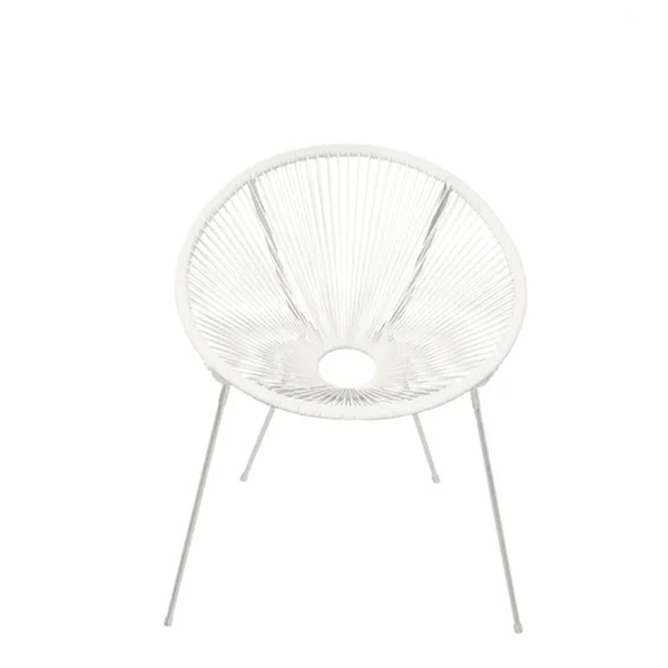Rattan &amp; Steel Round Patio Chair