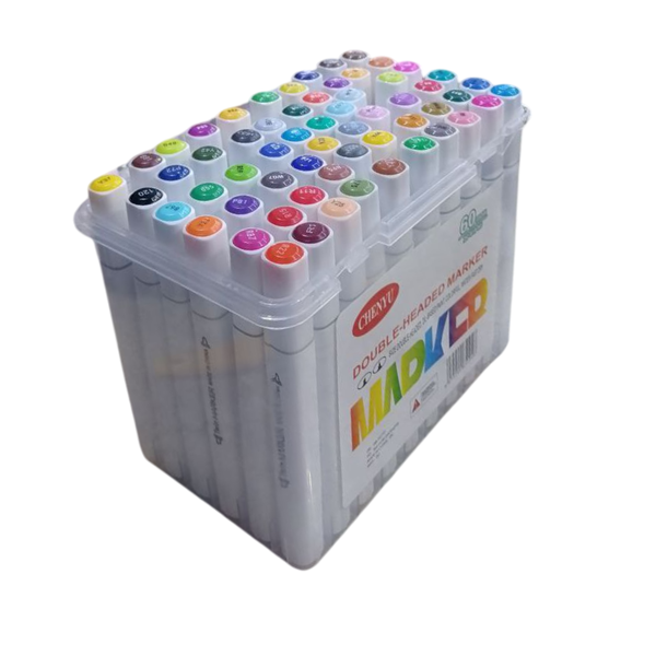 Double Head Oil Art Drawing Marker Pen 60-pieces